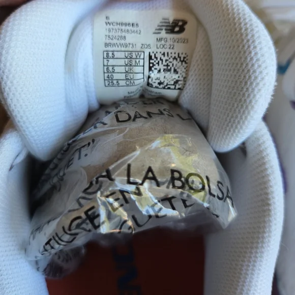 SOLD.     New Balance White and Multicolor Sneakers - Picture 8 of 9